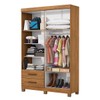 Guarda-Roupa Solteiro Genova 4 Portas 2 Gavetas com Espelho 22113 Cinamomo - Carioca Móveies