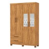 Guarda-Roupa Solteiro Genova 4 Portas 2 Gavetas com Espelho 22113 Cinamomo - Carioca Móveis