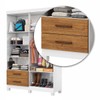 Guarda-Roupa Solteiro Genova 4 Portas 2 Gavetas com Espelho 22113 Branco/Cinamomo - Carioca Móveies