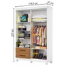 Guarda-Roupa Solteiro Genova 4 Portas 2 Gavetas com Espelho 22113 Branco/Cinamomo - Carioca Móveis