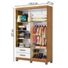 Guarda-Roupa Solteiro Genova 4 Portas 2 Gavetas com Espelho 22113 Cinamomo/Branco - Carioca Móveis