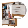 Guarda-Roupa Solteiro Genova 4 Portas 2 Gavetas com Espelho 22113 Cinamomo/Off White - Carioca Móveies