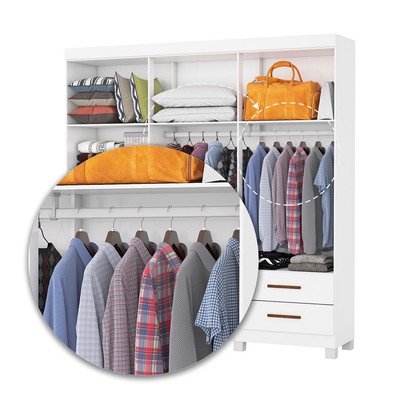 Guarda-Roupa Casal Genova 6 Portas 4 Gavetas 22110 Branco - Carioca Móveis