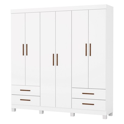 Guarda-Roupa Casal Genova 6 Portas 4 Gavetas 22110 Branco - Carioca Móveis
