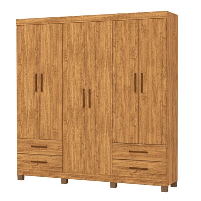 Guarda-Roupa Casal Genova 6 Portas 4 Gavetas 22110 Cinamomo - Carioca Móveis