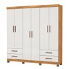 Guarda-Roupa Casal Genova 6 Portas 4 Gavetas 22110 Cinamomo/Off White - Carioca Móveis