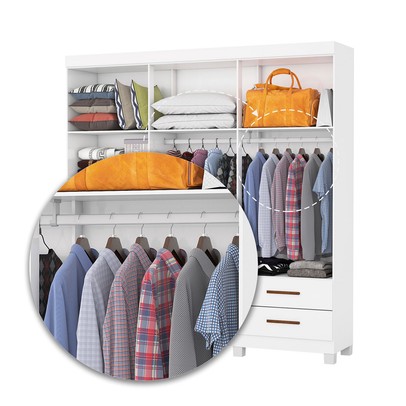 Guarda-Roupa Casal Genova 6 Portas 4 Gavetas com Espelho 22111 Branco - Carioca Móveis