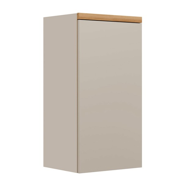 Armário Aéreo Cozinha 40 Cm Allure 1 Porta 1 Prateleira Jequitibá/Gris - Linea Brasil