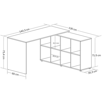 Escritório Completo Nero Carvalho/Branco - Artany Móveis
