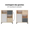 Armário para Escritório Nordik 1 Porta 2 Gavetas Carvalho/Branco/Grafito - Artany Móveis