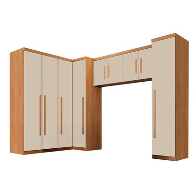 Guarda-Roupa Casal Modulado Dionísio 9 Portas 3 Gavetas Cinamomo/Off Arenas - Pnr Móveis