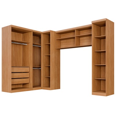 Guarda-Roupa Casal Modulado Dionísio 9 Portas 3 Gavetas Cinamomo/Off Arenas - Pnr Móveis