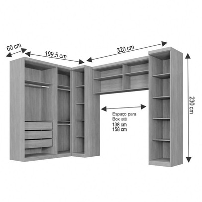 Guarda-Roupa Casal Modulado Dionísio 9 Portas 3 Gavetas Cinamomo/Off Arenas - Pnr Móveis