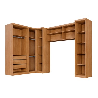 Guarda-Roupa Casal Modulado Dionísio 9 Portas 3 Gavetas Cinamomo - Pnr Móveis