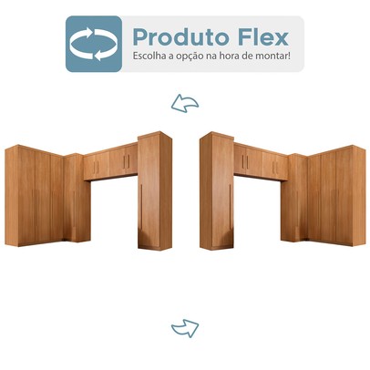 Guarda-Roupa Casal Modulado Dionísio 9 Portas 3 Gavetas Cinamomo - Pnr Móveis