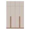 Guarda-Roupa Solteiro Luna 8 Portas 2 Gavetas Creme/Freijó - Politorno