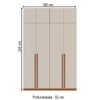 Guarda-Roupa Solteiro Luna 8 Portas 2 Gavetas Creme/Freijó - Politorno