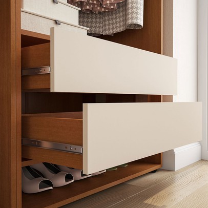 Closet Luna 4 Gavetas 8 Prateleiras Creme/Freijó - Politorno