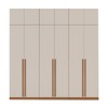 Guarda-Roupa Casal Luna 12 Portas 4 Gavetas Creme/Freijó - Politorno