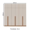Guarda-Roupa Casal Luna 12 Portas 4 Gavetas Creme/Freijó - Politorno