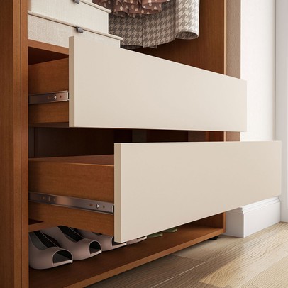 Guarda-Roupa Casal Luna 12 Portas 4 Gavetas Creme/Freijó - Politorno