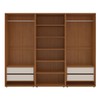 Closet Luna 4 Gavetas 5 Prateleiras Creme/Freijó - Politorno