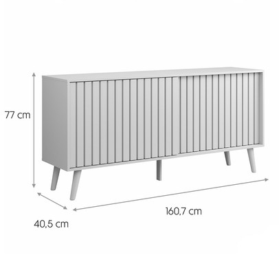 Balcão Buffet Duna 2 Portas Ripado Nature - Tebarrot