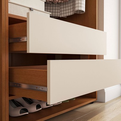 Guarda-Roupa Casal Luna 6 Portas 4 Gavetas Creme/Freijó - Politorno