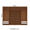Closet Luna 4 Gavetas 14 Prateleiras Creme/Freijó - Politorno