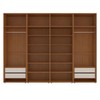 Closet Luna 4 Gavetas 14 Prateleiras Creme/Freijó - Politorno