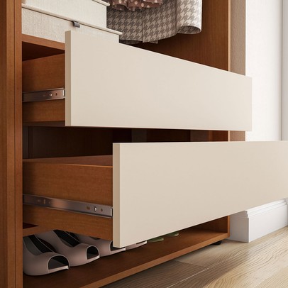 Guarda-Roupa Casal Luna 16 Portas 4 Gavetas Creme/Freijó - Politorno