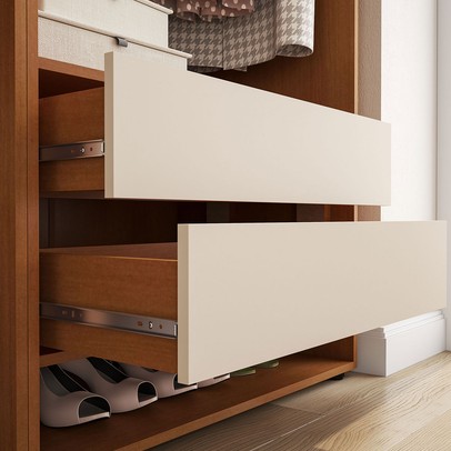 Guarda-Roupa Casal Luna 8 Portas 4 Gavetas Creme/Freijó - Politorno