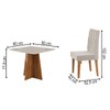 Mesa de Jantar 4 Lugares Evah com Vidro Mel/Off White/Veludo Pastel - Viero Móveis