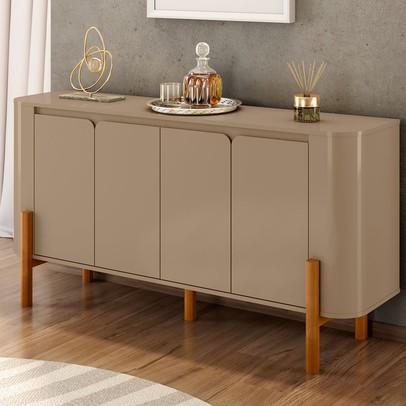 Balcão Buffet Imbassaí 4 Portas 2 Prateleiras Fendi - Móveis Bechara