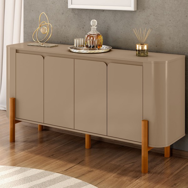 Balcão Buffet Imbassaí 4 Portas 2 Prateleiras Fendi - Móveis Bechara