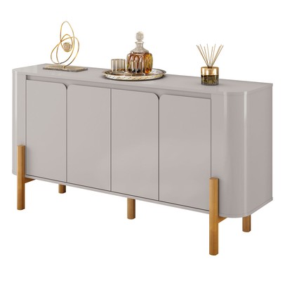 Balcão Buffet Imbassaí 4 Portas 2 Prateleiras Off White - Móveis Bechara