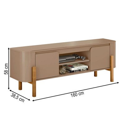 Rack para TV Até 65 Polegadas Camburi 2 Portas 1 Prateleira Fendi - Móveis Bechara