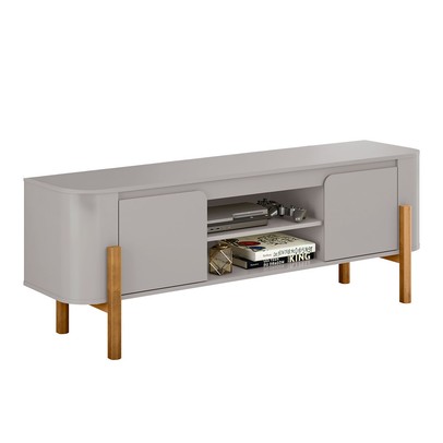 Rack para TV Até 65 Polegadas Camburi 2 Portas 1 Prateleira Off White - Móveis Bechara