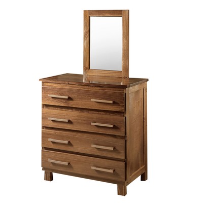 Cômoda Véra 4 Gavetas Madeira Maciça Castanho - Pnr Móveis