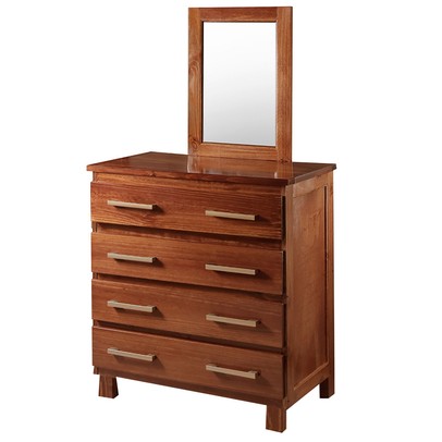 Cômoda Véra 4 Gavetas Madeira Maciça Mogano - Pnr Móveis