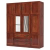 Guarda-Roupa Casal North 10 Portas 3 Gavetas com Espelho Madeira Maciça Mogano - Pnr Móveis