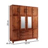 Guarda-Roupa Casal Novak 10 Portas 3 Gavetas com Espelho Madeira Maciça Mogano - Pnr Móveis