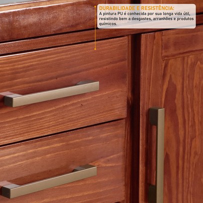 Guarda-Roupa Casal Novak 10 Portas 3 Gavetas com Espelho Madeira Maciça Mogano - Pnr Móveis