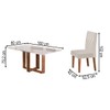 Mesa de Jantar 6 Lugares Afrodite com Vidro Mel/Off White/Veludo Pastel - Viero Móveis