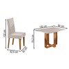 Mesa de Jantar 4 Lugares Afrodite com Vidro Mel/Off White/Veludo Pastel - Viero Móveis