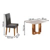 Mesa de Jantar 4 Lugares Afrodite com Vidro Mel/Off White/Veludo Cinza - Viero Móveis