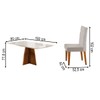 Mesa de Jantar 6 Lugares Antonella com Vidro Mel/Off White/Veludo Pastel - Viero Móveis