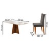 Mesa de Jantar 6 Lugares Antonella com Vidro Mel/Off White/Veludo Cinza - Viero Móveis