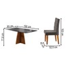 Mesa de Jantar 6 Lugares Antonella com Vidro Mel/Grafite/Veludo Cinza - Viero Móveis