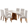 Mesa de Jantar 6 Lugares Antonella Mel/Blonde/Veludo Pastel - Viero Móveis